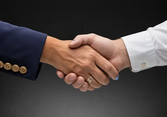 Two people shaking hands